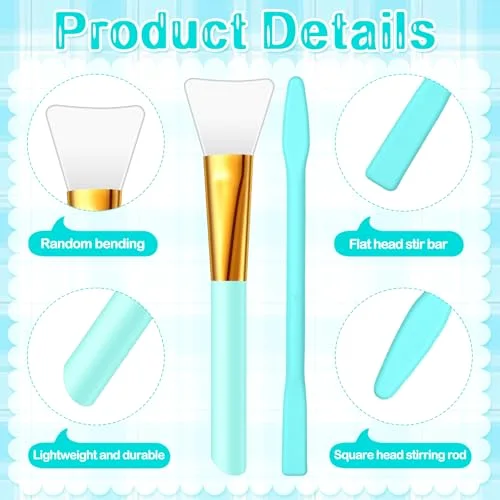 12 Pcs Silicone Stir Sticks Kit, Silicone Epoxy Brushes, Stir Tool Sticks, Mixing Spoon, Scraper DIY Crafts Tools for Resin Epoxy Liquid Paint view 3