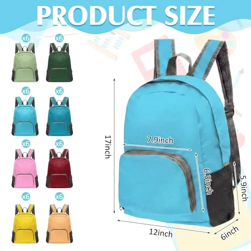 48 Pcs 17" Backpacks in Bulk for School Kids Wholesale Bookbags Lightweight Back Pack for Girls Boys Outdoor Travel view 2