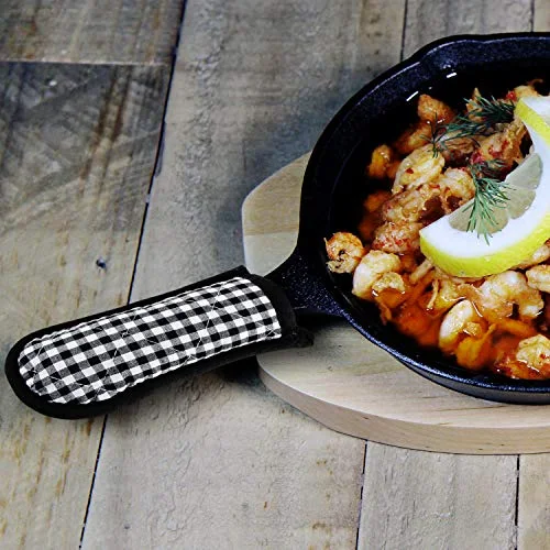 4 Pcs Pot Handle Covers Heat Resistant Cast Iron,Black,Grey view 4