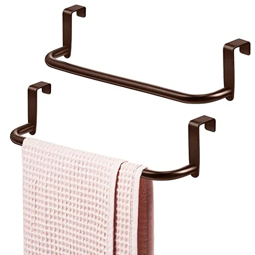 Over Cabinet Door Towel Bar, Metal Kitchen Rack,Brown