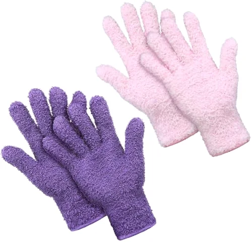 2 Pairs Microfiber Gloves for plants Dusting Cleaning Glove Mittens House Cars Blinds Dusting