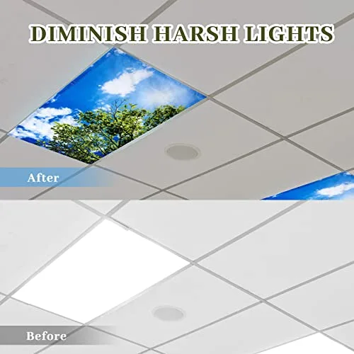 8 Pack Fluorescent Light Covers for Classroom Ceiling 4 x 2 Feet Magnetic Light Covers Filter for Office School Drop Ceiling Supplies view 3