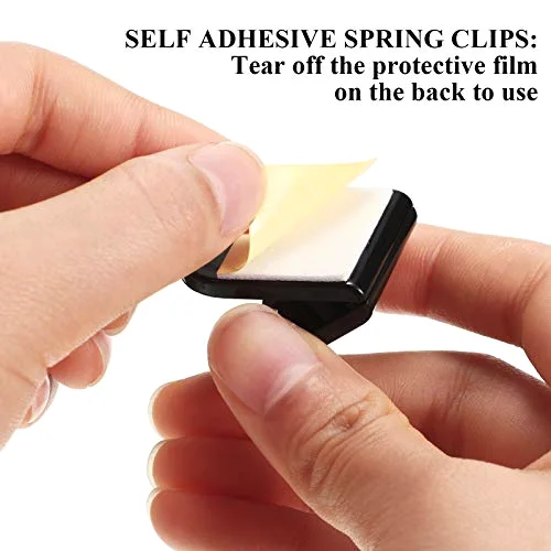 20 Pieces Self Adhesive Clips Plastic Tapestry Sticky Spring Wall Clips for Hanging Poster Photo Classroom Teacher Office Student Home view 2
