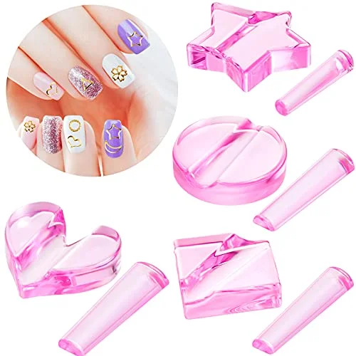 4 Pieces Nail Embossed Molds Metal Frame Bending Nail Tools Star Heart Art Bending Equipment for Home Art Design, 4 Style