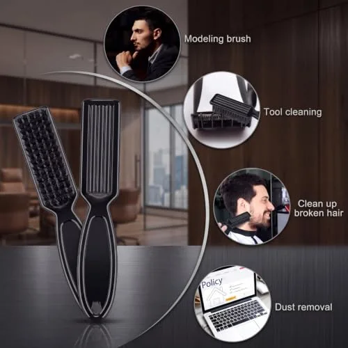 2 Pcs Clipper Brush Barber Blade Trimmer,Black view 3