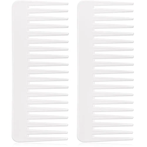 Wide Tooth Comb No Handle,Transparent White
