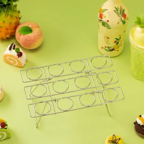 2 Pack Ice Cream Cone Baking Racks 12-cavity Cupcake Cone Holders Cupcakes Display Stands Cooling Racks for Home Kitchen Baking Cooking Ice Cream Tools Supplies view 3