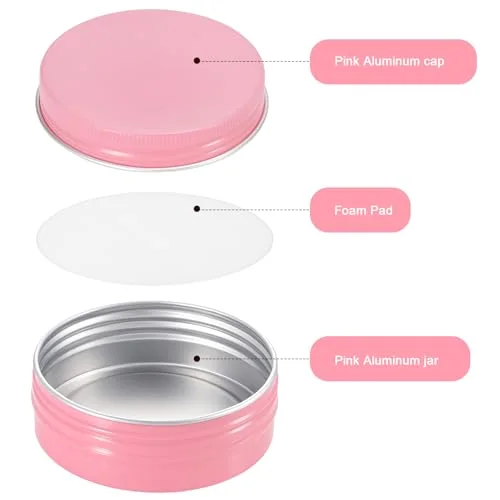 72 Pcs 2 oz Aluminum Tins Salve Containers with Screw Lid and Labels Round Cans Travel Cosmetic Metal Tins Jar for Candles Lotion Bars Balms Food Spice Candies DIY Crafts view 3