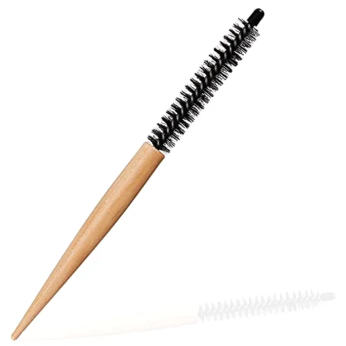 Mini Roller Quiff Brush for Hair Styling - Round Comb for Thin Short Hair, Bangs, Beard Lifting and Curling
