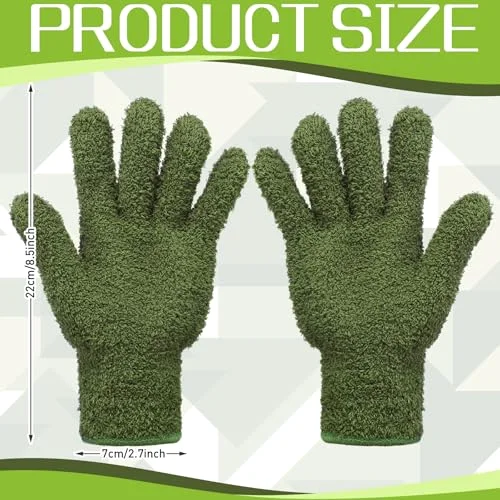 2 Pairs Microfiber Gloves for plants Dusting Cleaning Glove Mittens House Cars Blinds Dusting view 2