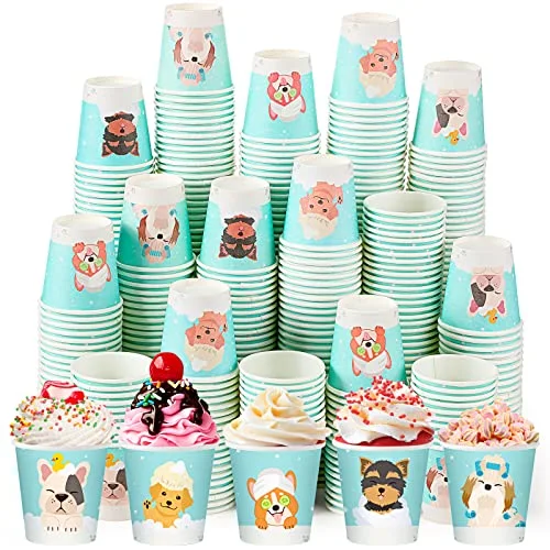 500 Pack 3 oz Paper Cups Disposable Bathroom Small Mouthwash Animal Beverage Drinking Cups for Home, Office, Travel, Party