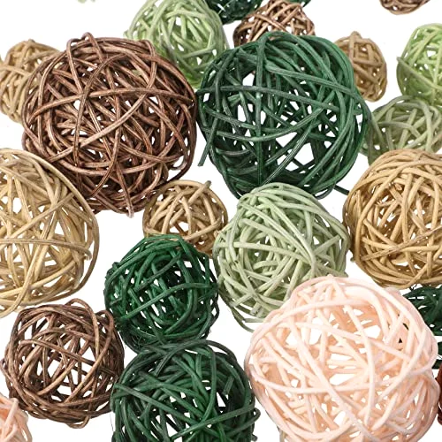 Wicker Ball Orbs,Vivid Color,2.4'',2'',1.6'',1.2'' view 3
