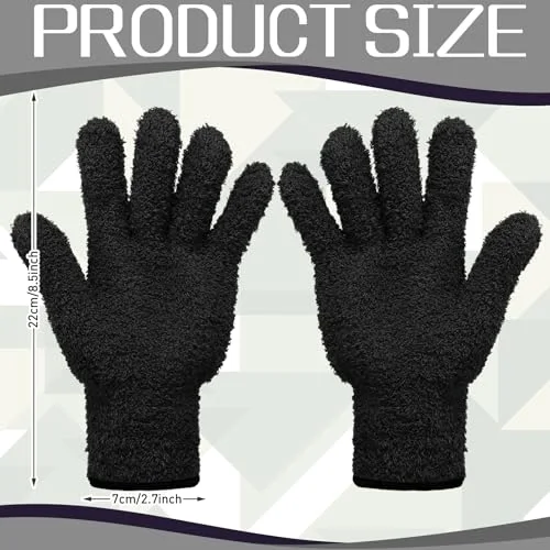 2 Pairs Microfiber Gloves for Plants,Black, Pink,Large view 2