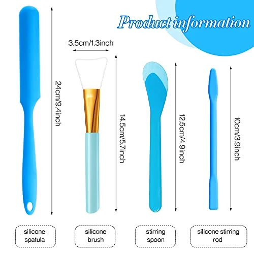 12 Pcs Silicone Stir Sticks Kit, Silicone Epoxy Brushes, Stir Tool Sticks, Mixing Spoon, Scraper DIY Crafts Tools for Resin Epoxy Liquid Paint view 2