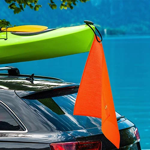2 Pcs 18x18 Inch Safety Warning Flags Orange for Trailer Truck view 4