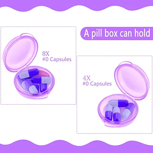6 Packs Small Pill Box Organizer Pill Case, Purple, Orange, Red view 4