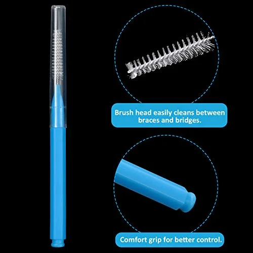 100 Pcs Braces Dental Brushes,Bright Colors view 4