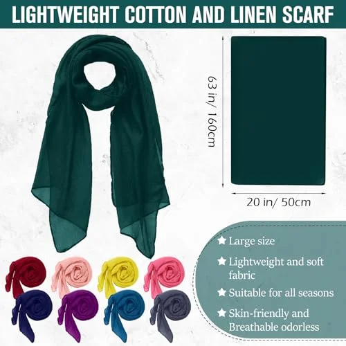 Women Lightweight Cotton Summer Scarf Long Beach Wrap,Classic view 3