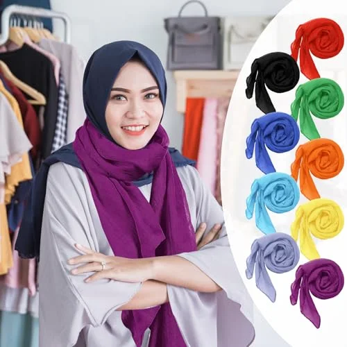 Women Lightweight Cotton Summer Scarf Long Beach Wrap,Vivid view 3