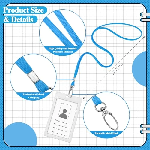 120 Pcs Lanyards for ID Badges Neck Lanyard Bulk with Clip and Swivel Hooks Lanyard Keychain for Keys Name Tags view 2