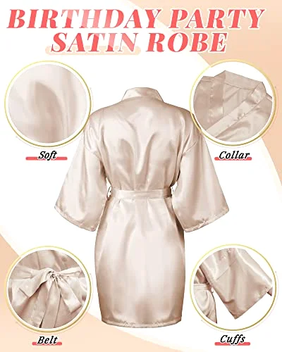 12 Pcs Bridesmaids Robes for Women Silk Satin Kimono Short Robe Bulk Bridal Party Wedding Sleepwear view 2