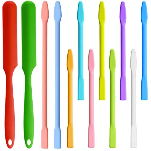 12 Pieces Silicone Stir Sticks Kit, Epoxy Resin Stirring Rod for Mixing Resin, Paint, Liquid, DIY Craft Tools for Making Flash Cups