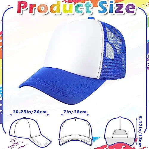 24 Pcs Trucker Hats Bulk DIY Gift, 6 Color, Kid view 2