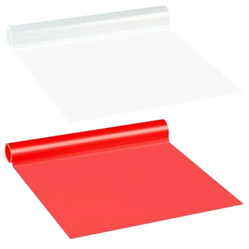 2 Rolls Tail Light Tape 3.94 Ft X 11.81 Inches, Red, Clear