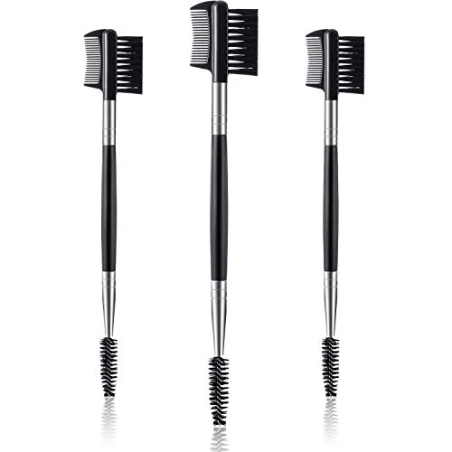 3 Pcs Eyebrow Brushes Eyelash Comb Separator 3 Head Eyelash Shaper and Eyebrow Brush Dual Comb Double Head Makeup Grooming Tool for Women Cosmetic Separating Shaping Brow