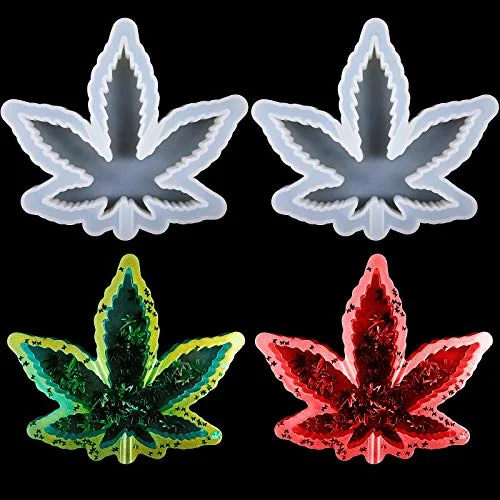 2 Pieces Maple Leaf Silicone Resin Mold, Large Leaf Tray Casting Mold for DIY Coasters, Soap Dish, Home Decoration, Thanksgiving Fall Decoration