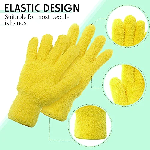 4 Pairs Microfiber Plant Dusting Gloves Reusable Leaf Dust Cleaning Glove Mittens for Plants House Cleaning Car Blinds view 3