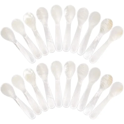 200 Pieces Mother of Pearl Caviar Spoons Round Handle,7cm/2.75 Inch