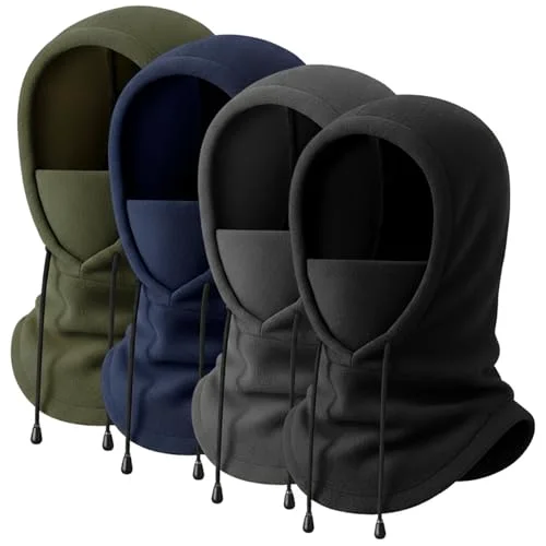 4 Pcs Winter Balaclava Ski Mask Fleece Face Ski Mask Warm Full Face Cover Adjustable Thermal Cover for Men Women