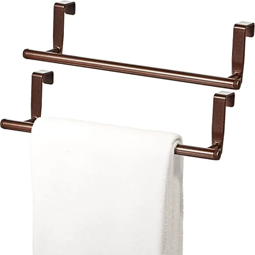 2 Pack Over Cabinet Towel Holder, Stainless Steel Towel Rack for Cabinet, 9 Inch for Home Kitchen Bathroom Doors