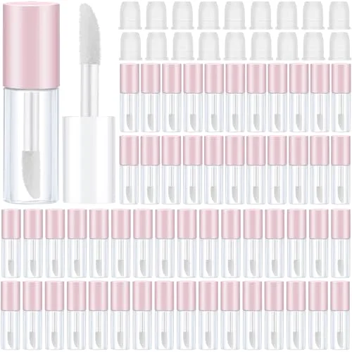 100 Pieces Clear Mini Lip Gloss Tube Refillable Empty Lip Balm Gloss Containers Bottles Transparent Mini Lipstick Containers for Women DIY Makeup