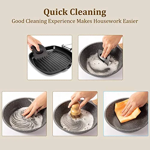 7 Pcs Cast Iron Cleaning Kit,Chainmail Scrubber Brush view 4