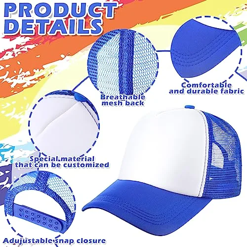24 Pcs Trucker Hats Bulk DIY Gift, 6 Color, Kid view 3