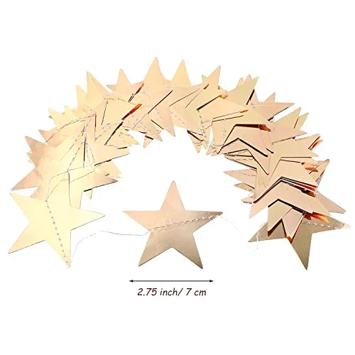 130 ft Star Garland Banner Decor,Champagne Gold view 2