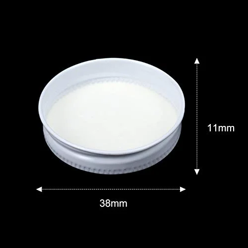 36 Pcs 38 mm White Growler Caps Lids, Tinplate Metal Screw Caps with White Filling Glue Fits for Most 1/2 and 1 Gallon Jugs view 2