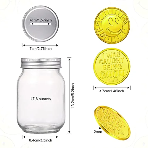 100 Pieces Caught Being Good Coins with Reward Jar Behavior Tokens Classroom Behavior Incentives Coin Reward Tokens for 100 Days of School Classroom Teacher Learning Incentives view 2