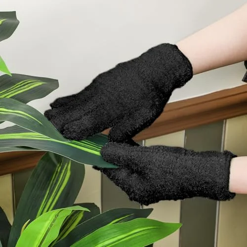 3 Pairs Microfiber Dusting Gloves for Plants Leaf, Medium view 2