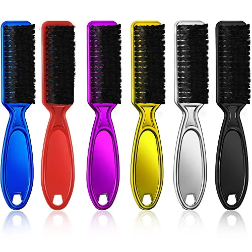 6 Pcs Barber Clipper Cleaning Brush Set, Clipper Cleaning Brushes, Barber Accessory Nylon Trimmer Cleaner, Hair Fade Styling Tool, Duster, Manicure, Mini Lightweight