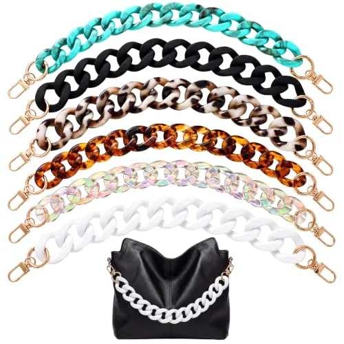 6 Pcs Acrylic Purse Bag Chain Strap