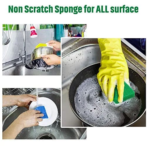10 Pcs Silicone Sponge for Dishes, Kitchen Silicone Dish Scrubber view 3
