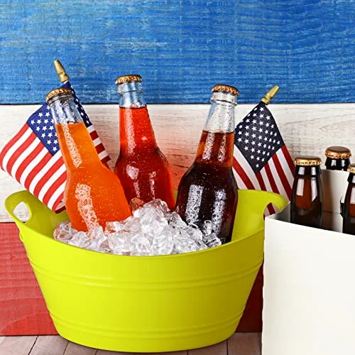 6 Pcs Plastic Ice Buckets with Handles,4.5 Liter,Multicolor view 3