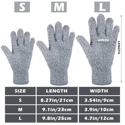 3 Pairs Microfiber Dusting Gloves for Plants Leaf, Large view 3