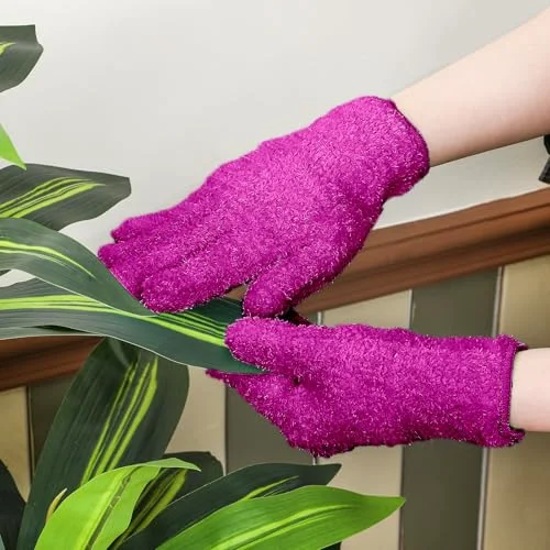3 Pairs Microfiber Dusting Gloves for Plants Leaf, Medium view 2