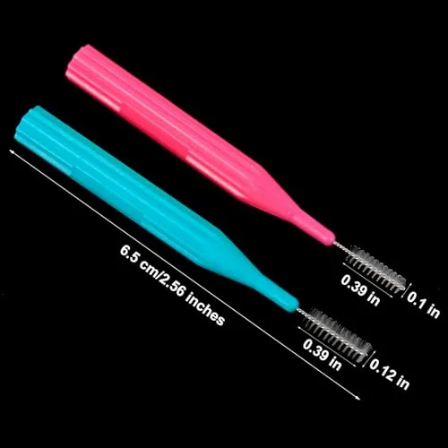 100 Interdental Brush Set, Light Blue,Pink view 2