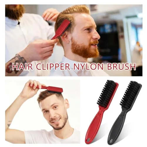 2 Pcs Clipper Brush Barber Blade Trimmer,Black, Red view 4
