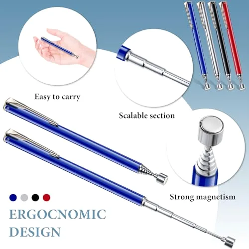 4 Pieces Telescoping Magnetic Pick up Tool, 25 Inch,Multicolor view 3